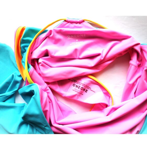 ONEONE x Free People Ophelia Surf One-Piece / Medium / Cockatoo Blue Neon Swim - Picture 7 of 7